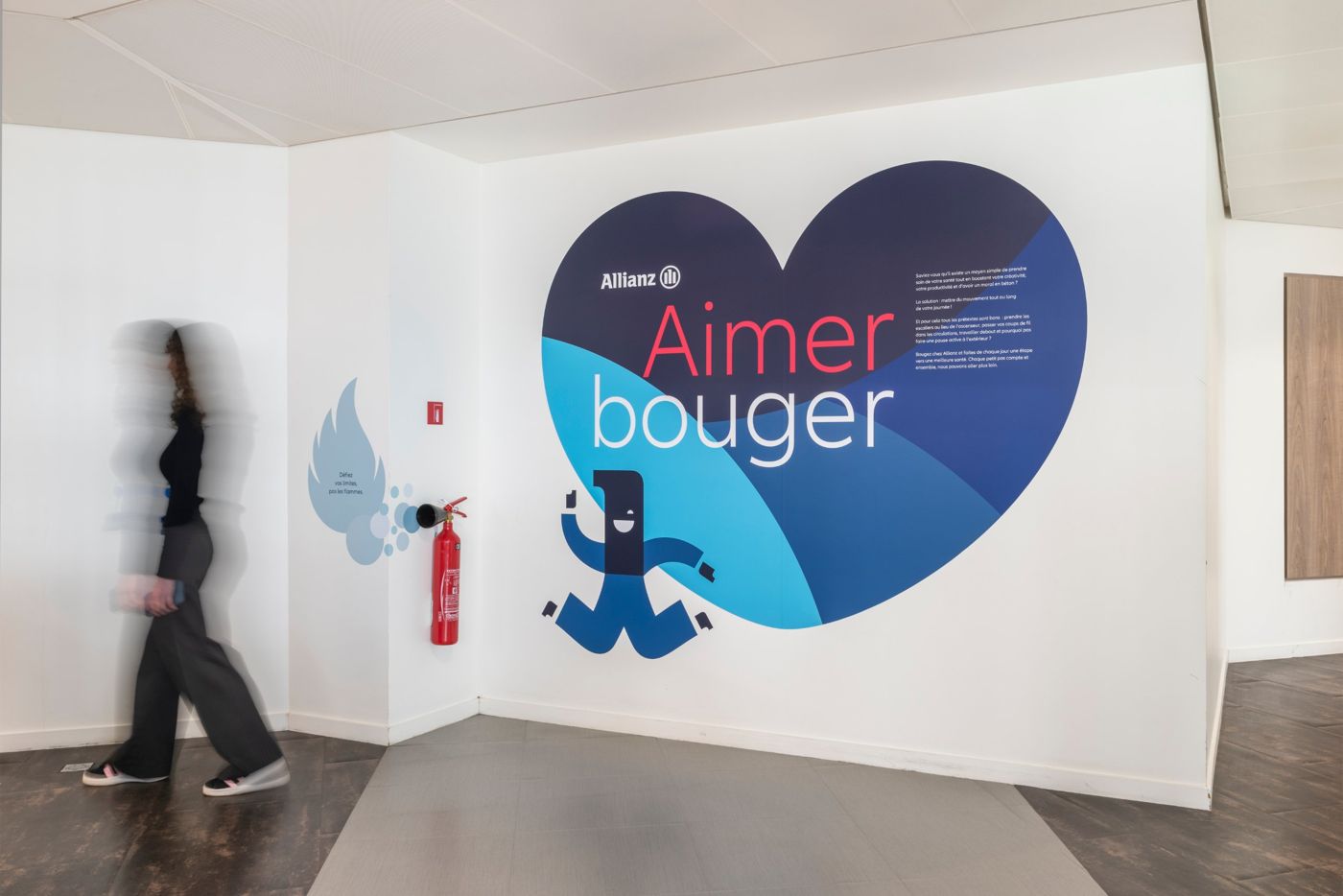 Fresque « Aimer bouger » en forme de cœur